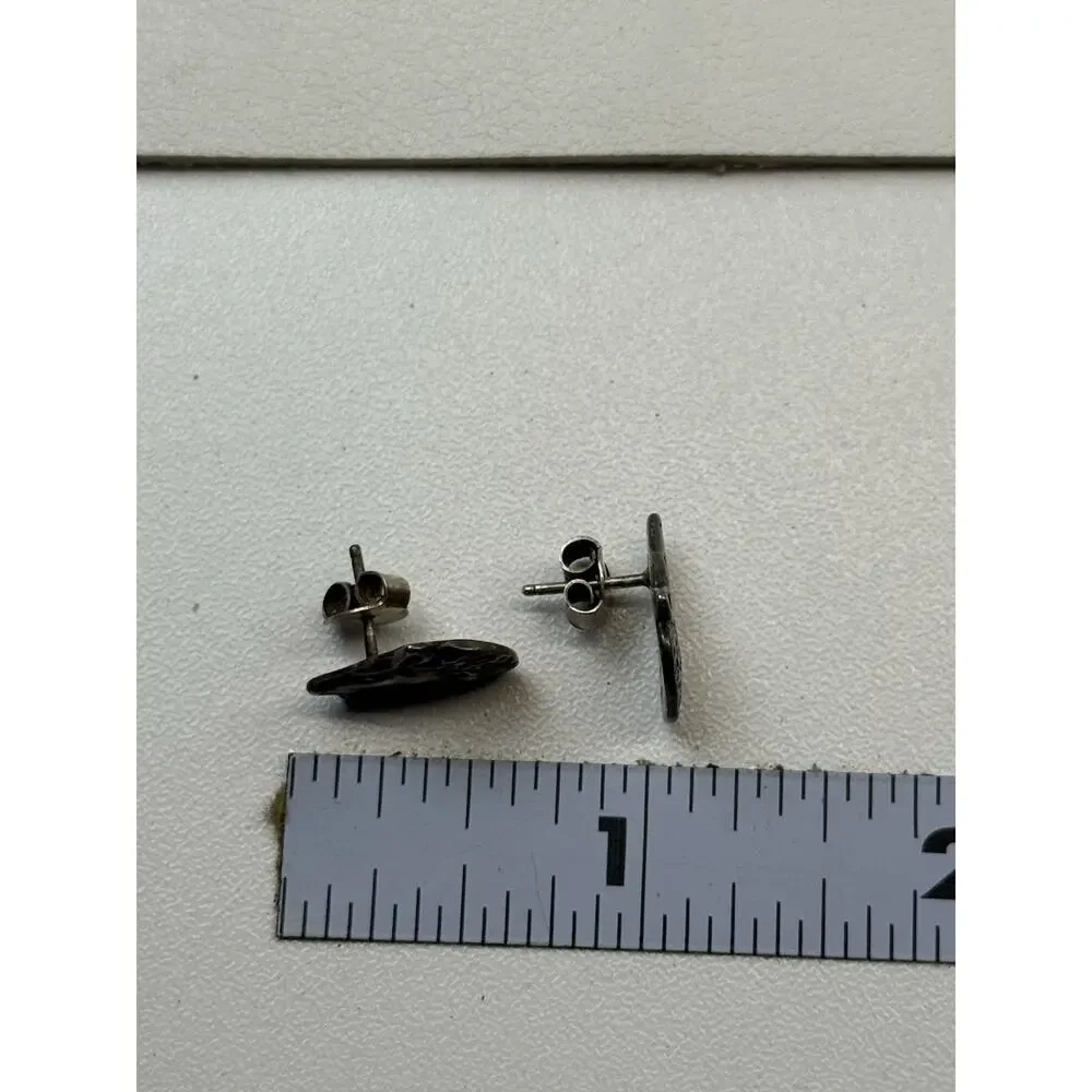 Wolf Head Stud Vintage Sterling Silver Pierced Earrings